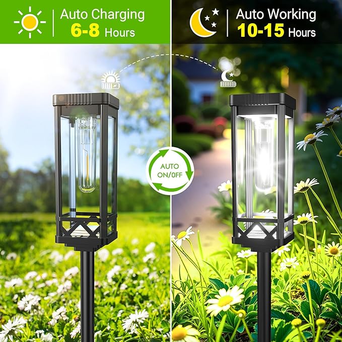 KOOPER Taller Solar Pathway Lights Outdoor, 12 Pack Upgraded Brighter Solar - Image 7