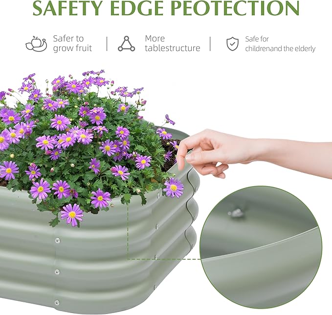 2-Pack 2x1ft Galvanized Raised Garden Bed, Outdoor Planter Bed, Metal Planter - Image 4