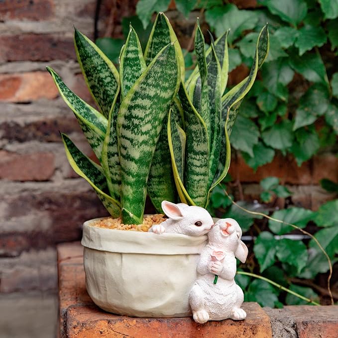 Rabbit Flower Pot Succulent Planter Garden Pots, Bunny Decorative Flower Pot - Image 4