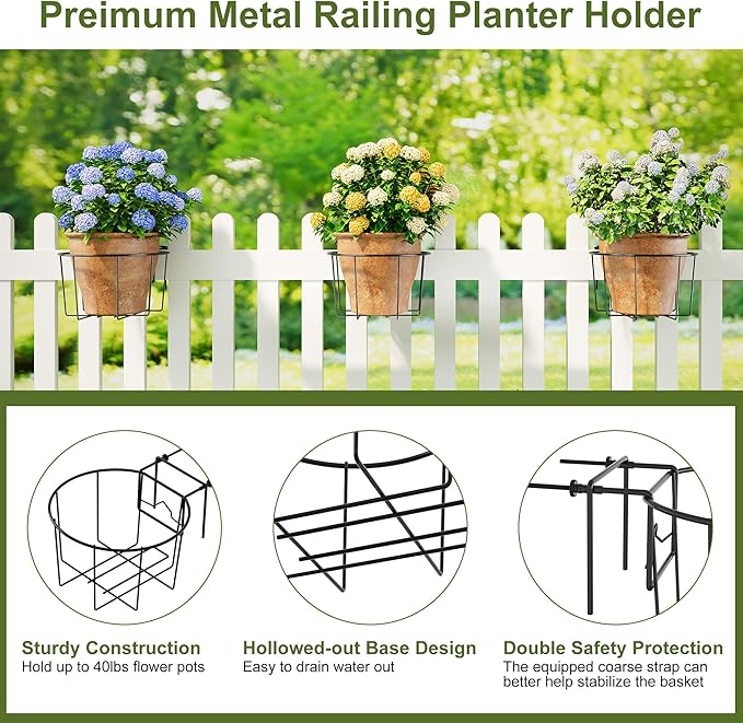 TQVAI 10 Inch Railing Planter - Image 6