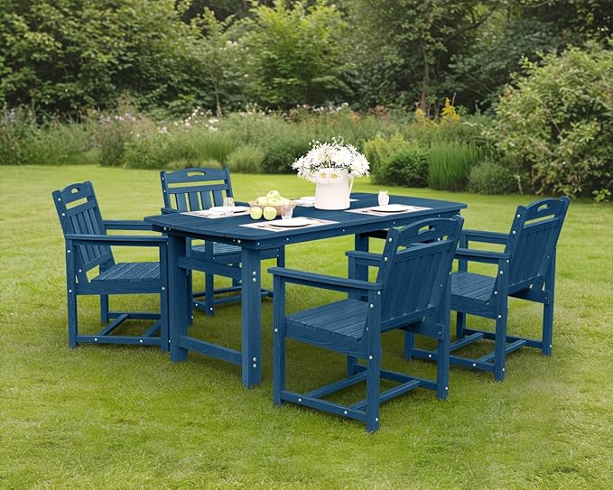 Ciokea HDPE Outdoor Patio Dining Chairs Set of 2, All-Weather Porch Chair - Image 8