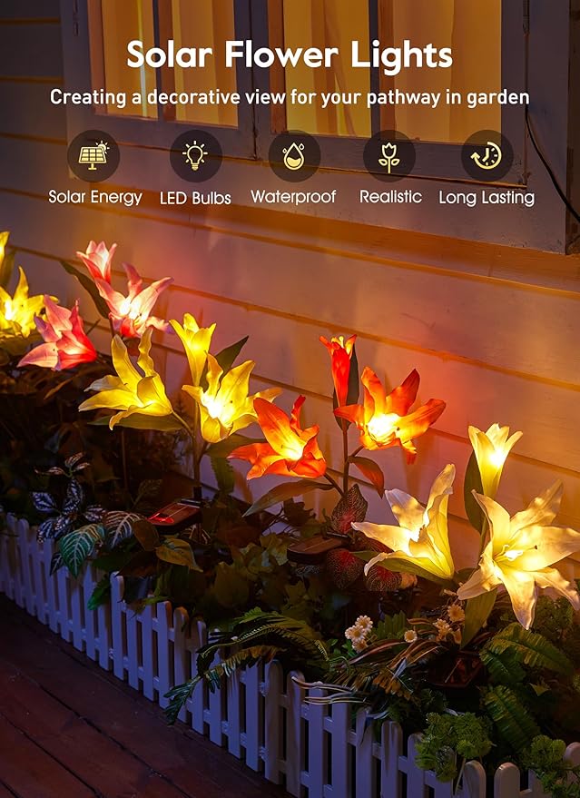 Brightown Solar Lights Outdoor, 4 Pack Solar Garden Lights - Image 6