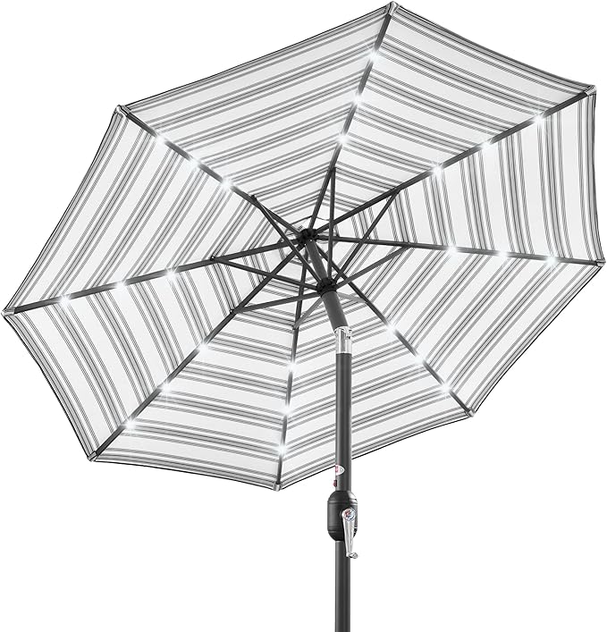 Best Choice Products 10ft Solar Polyester LED Lighted Patio Umbrella w/Tilt by BestChoiceProducts