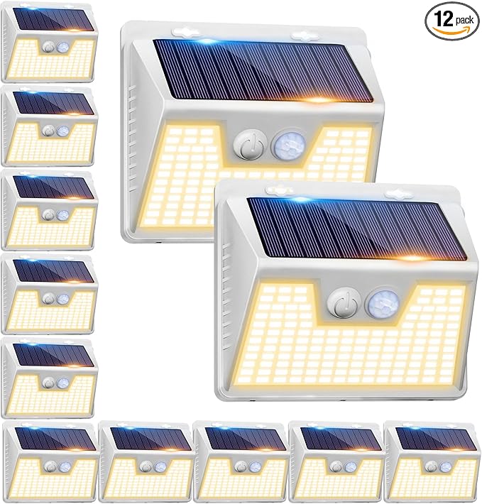 Peasur Solar Lights Outdoor Motion Sensor, 3 Modes Solar Security Wall Lights by Peasur