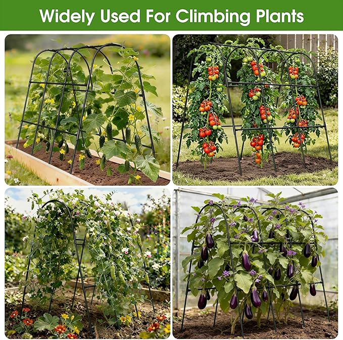Cucumber Trellis for Raised Bed, U-Shape Garden Trellis for Climbing Plants - Image 7