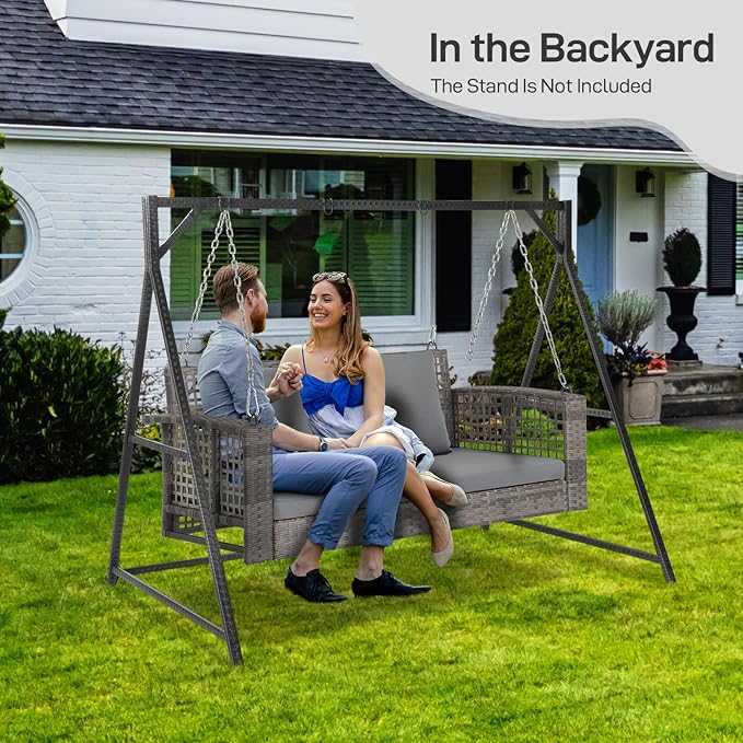Outvita Porch Swing, 4FT Hanging Outdoor Porch Swings - Image 7