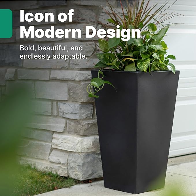 Step2 Tremont Tall Square Tapered Planter, Indoor/Outdoor Plants, Efficient - Image 3