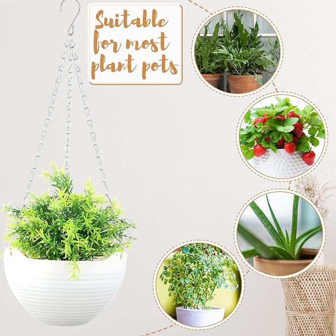 Zopeal 16 Pack Self Watering Hanging Planters 8 Inch Garden Flower Plant Pot - Image 6