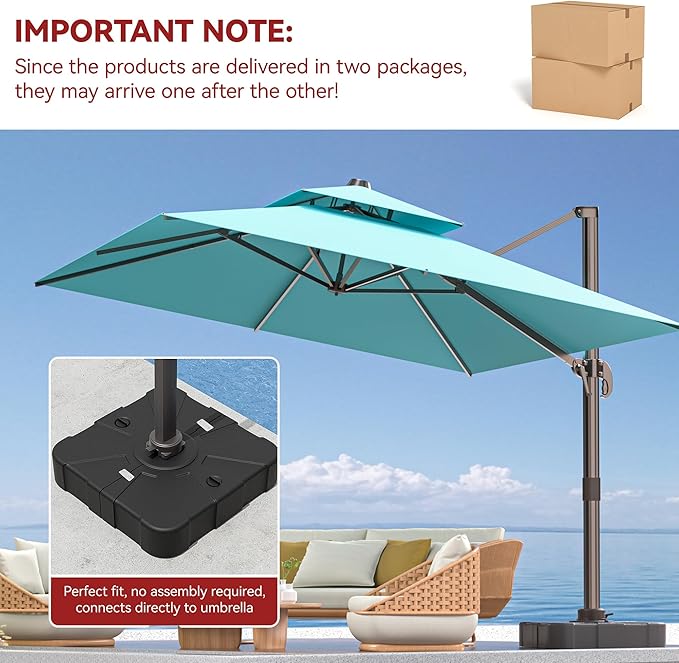 9' X 12' Cantilever Outdoor Patio Umbrellas - Image 2
