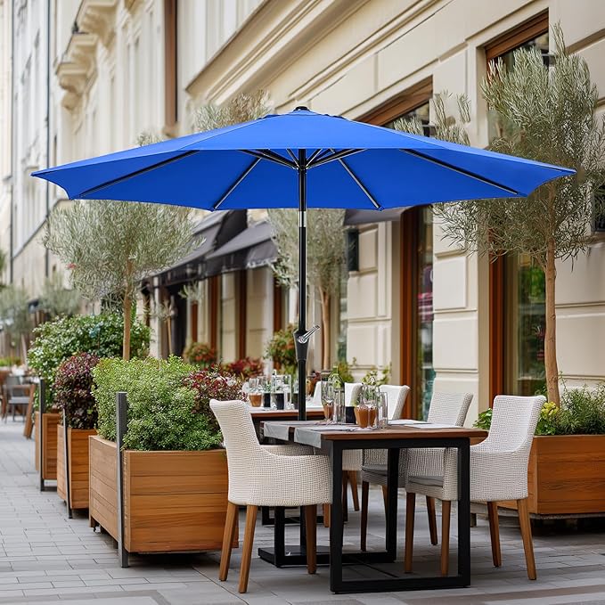 OLIXIS 9ft Patio Umbrella with Tilt and Crank Button & 8 Sturdy Ribs Waterproof - Image 8