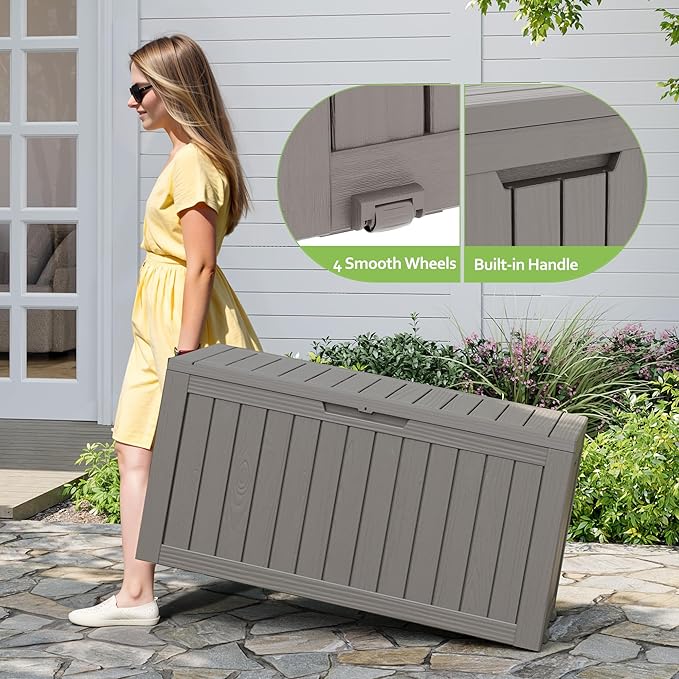Outdoor Storage Box, Resin Deck Boxes Indoor and outdoor, Waterproof Storage - Image 5