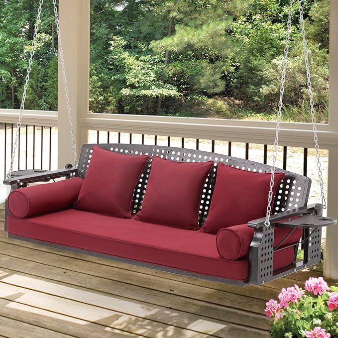 3 Seat Porch Swing, Patio Swing Bench by YALISSEY
