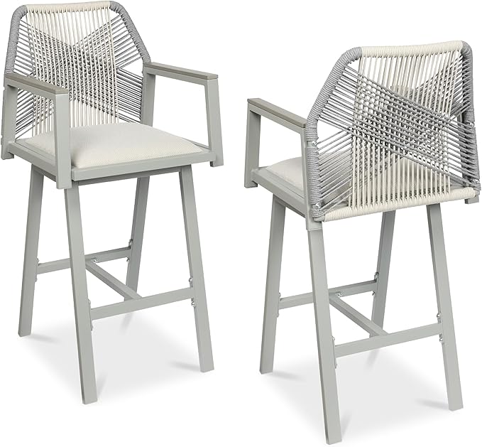 Best Choice Products Outdoor Bar Stools Set of 2, Bar Height, 360° Swivel by BestChoiceProducts