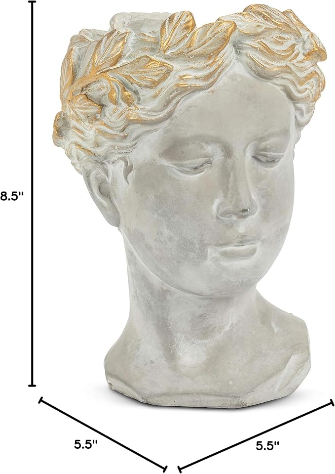 Abbott Collection Aphrodite Head Planter – Small Indoor and Outdoor Planter - Image 8
