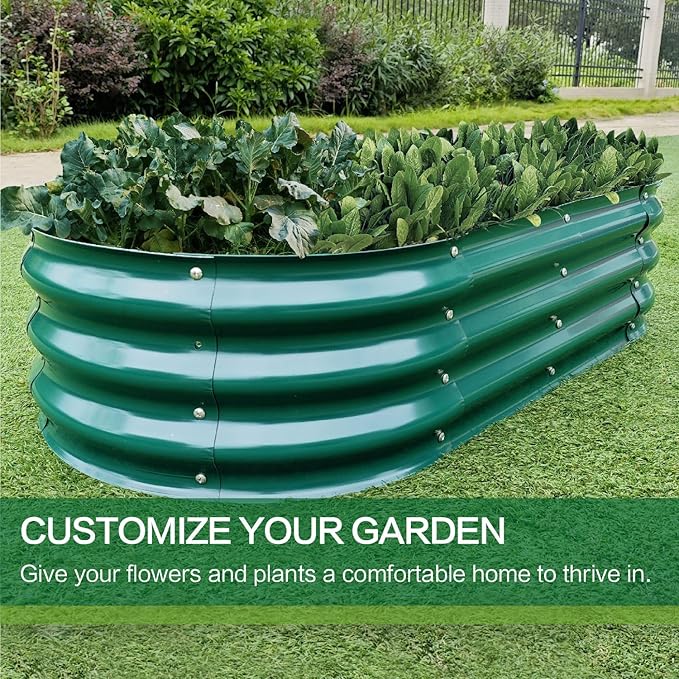 Gardmax Galvanized Raised Garden Bed, Lightweight Planter Boxes Outdoor - Image 6