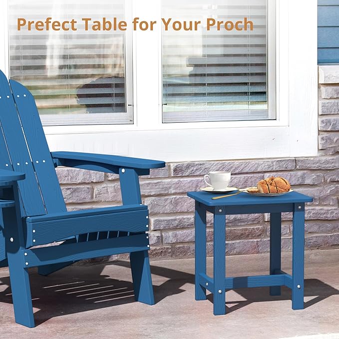 LUE BONA Outdoor Side Table Set of 2, HDPS Small Outdoor Table, Adirondack Side - Image 5