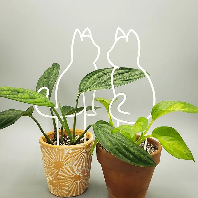 Cat-Shaped Small Trellis for Potted Plants, 13 inches Hoya Trellis 2 Pack - Image 2