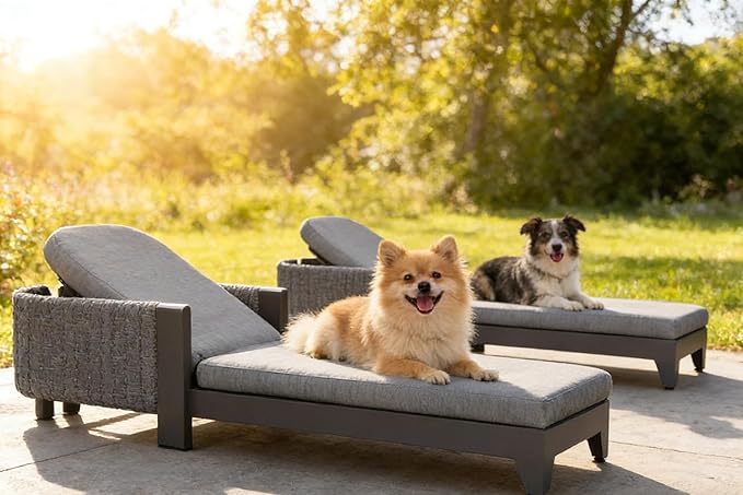 PURPLE LEAF Outdoor Daybed Sun Chaise Lounge Chairs by PURPLELEAF