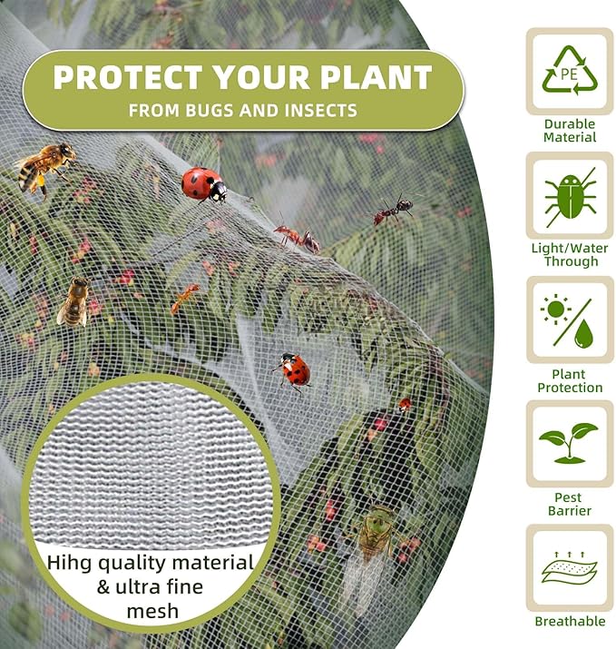 Bird Netting for Garden Protection, CANAGROW 4 Pack Garden Plant Mesh Netting - Image 3