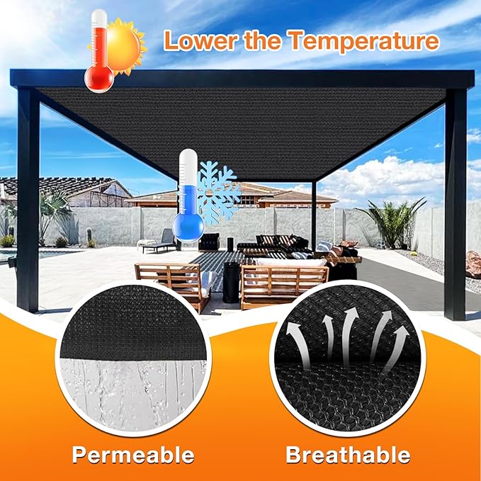 Artpuch Outdoor Pergola Shade Cover 4x16 FT Sun Shade Cloth - Image 4