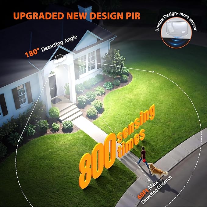 WdtPro Solar Lights Outdoor Motion Sensor 4Pack, 3500LM Bright Solar Flood - Image 5