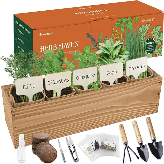 5 Herb Garden Planter Indoor by ROOTCRAFT