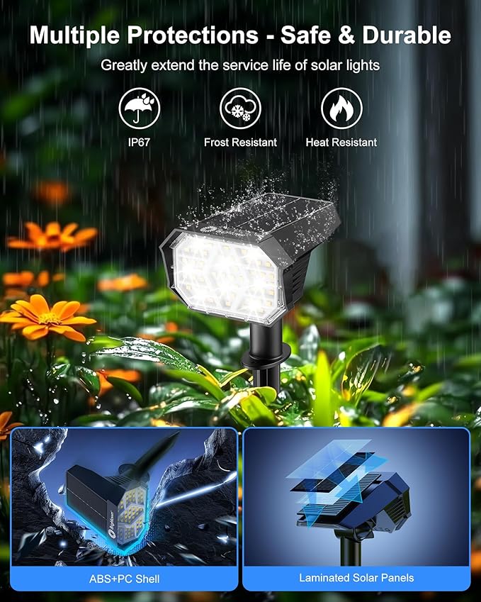 Brightown 4Pack Solar Spot Lights Outdoor - Image 4