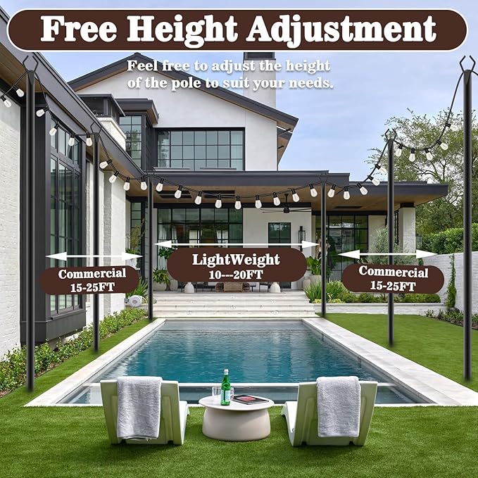10Ft String Light Poles 4 Pack, Light Poles - Image 6