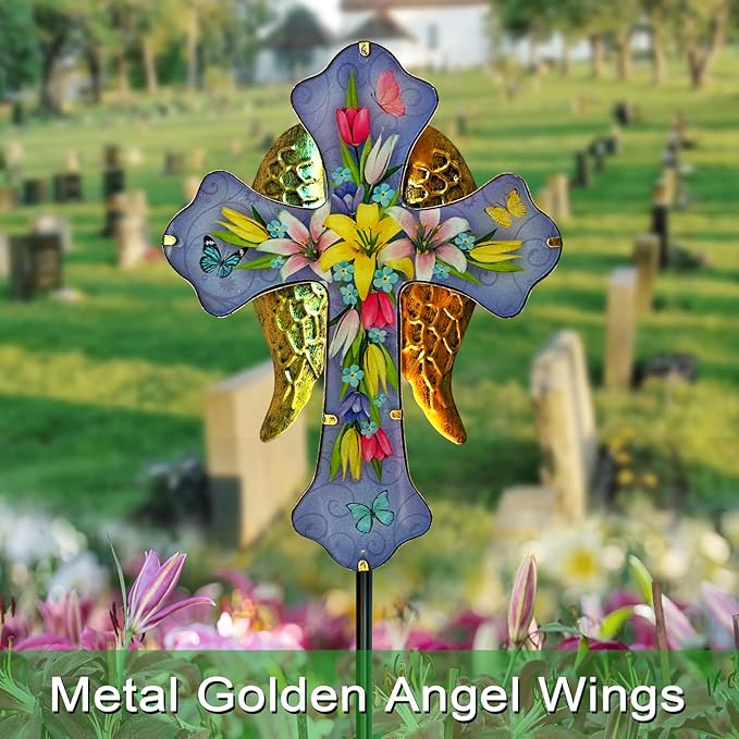Solar Cross Garden Stake Lights - Image 2