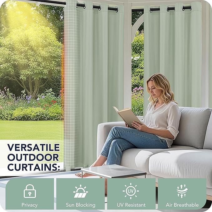 Outdoor Curtains for Patio Waterproof 6 Panels - Image 3