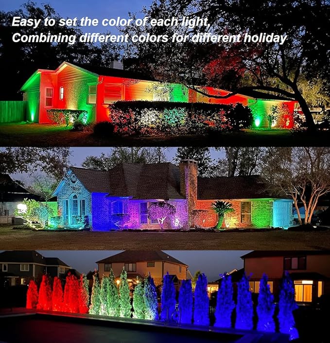 TOVEENEN 25W Color LED Outdoor Landscape Spotlight - Image 4