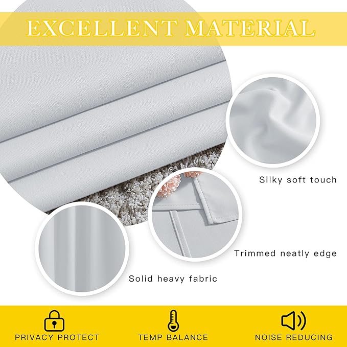 NICETOWN Patio Door Curtain Room Darkening Drapes, Grommet Light & Heat - Image 5