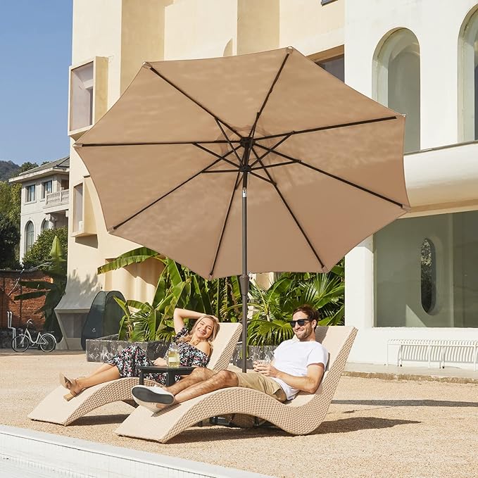 JEAREY 9FT Outdoor Patio Umbrella Outdoor Table Umbrella - Image 4