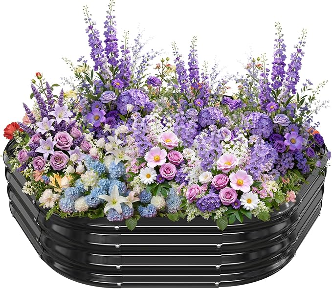 Hexagon Raised Garden Bed, 48 Inch Diagonal & 12 Inch Tall, Galvanized Steel by Unknown
