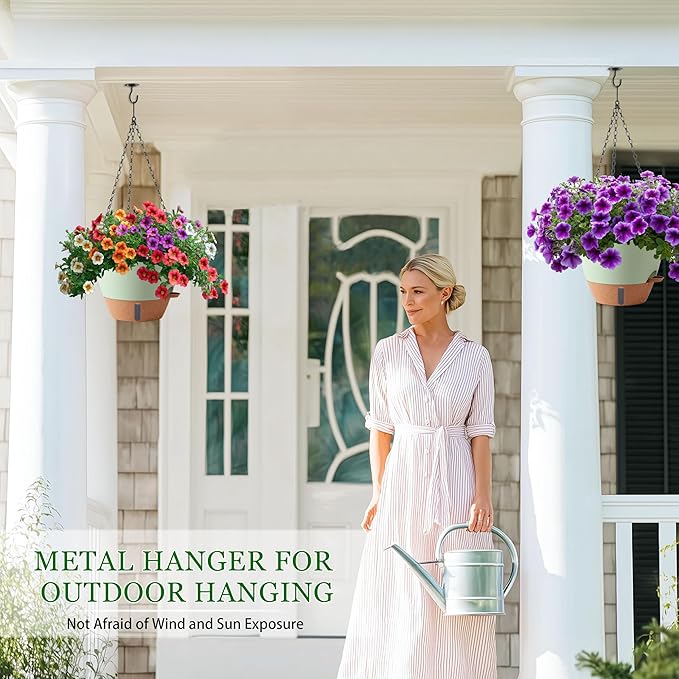 10 Inch Hanging Planters for Indoor Plants, 2 Pack Self Watering Hanging - Image 6