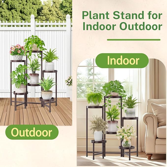 iDavosic.ly Plant Stand Indoor Outdoor, 6 Tier Corner Metal Flower Display - Image 6