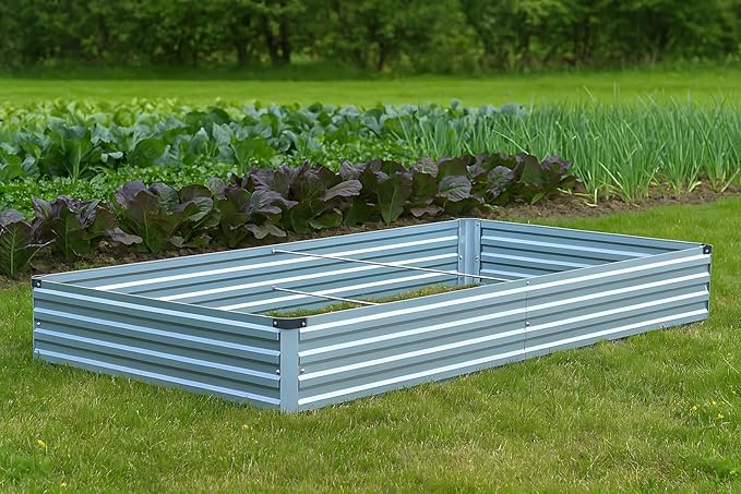 3 Pack 6x3x1FT Galvanized Raised Garden Beds Kit Outdoor Metal Gardening - Image 4