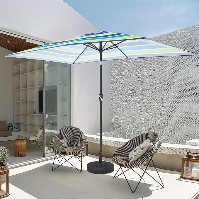JEAREY 6.5x10 ft Rectangular Patio Umbrellas Rectangle Outdoor Umbrella - Image 8