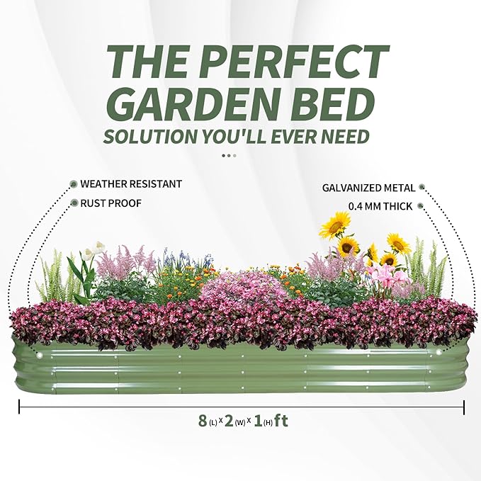 1MORE Galvanized Raised Garden Bed- Planter Garden Boxes Outdoor, Raised Beds - Image 5