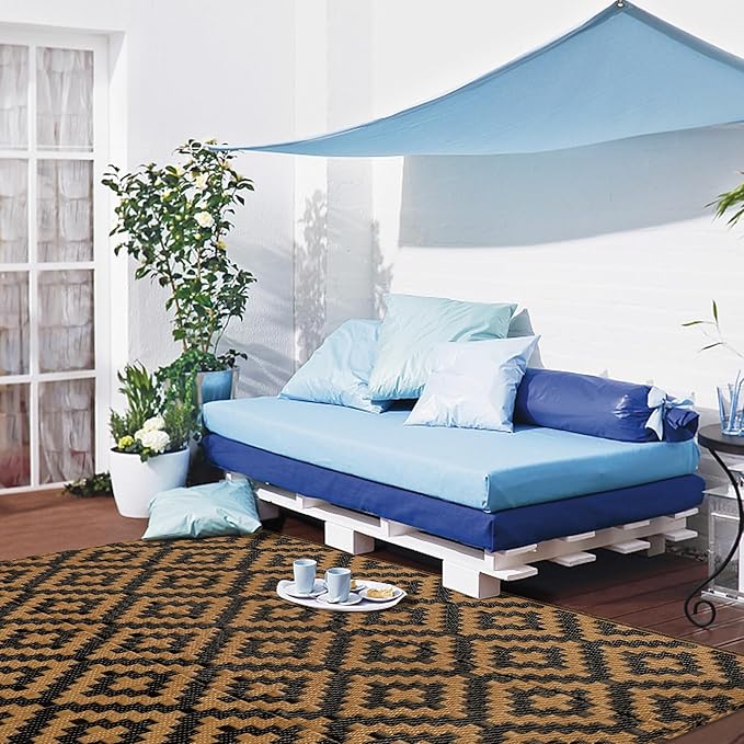 SAND MINE Reversible Mats, Plastic Straw Rug, Modern Area Rug, Large Floor Mat - Image 6