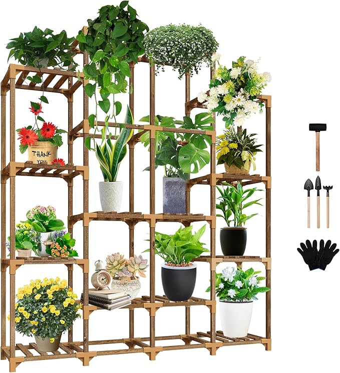 Uneedem Tall Shelf for Multiple Plants Indoor Outdoor 14 Tiers 16 Pot Holder by Uneedem