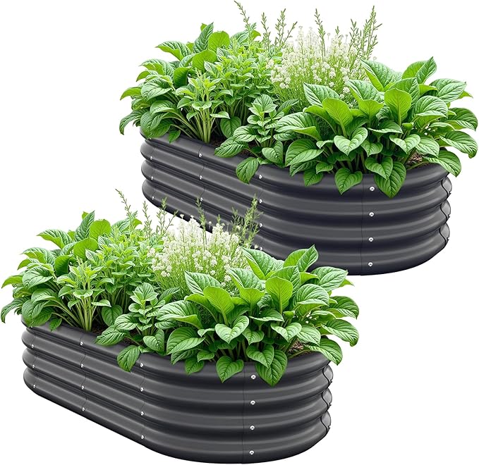 Galvanized Metal Raised Garden Bed Kit by Anmiro