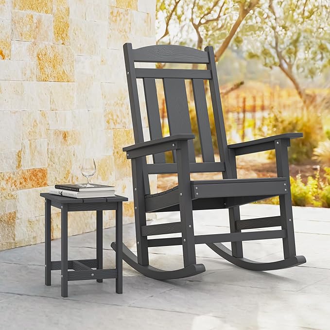 LUE BONA Outdoor Rocking Chairs Set, HDPS Poly Porch Rockers - Image 2
