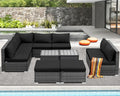 NICESOUL 11 Piece Modern L Shaped Outdoor Sofa Set, 29.3'' High Back Comfy Big by NICESOUL
