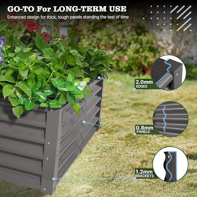 A ANLEOLIFE 12-Piece 18 Inch Tall Raised Garden Beds Kit, Square & Rectangular - Image 6