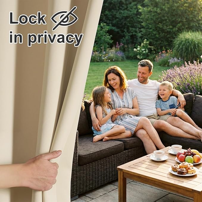 RYB HOME Extra Wide Outdoor Curtains - Image 3