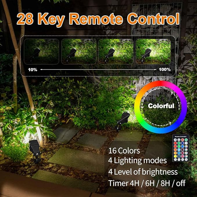 Christmas Spotlight 10W LED Color Changing Outdoor Hallowmas Spot Lights Timer - Image 4