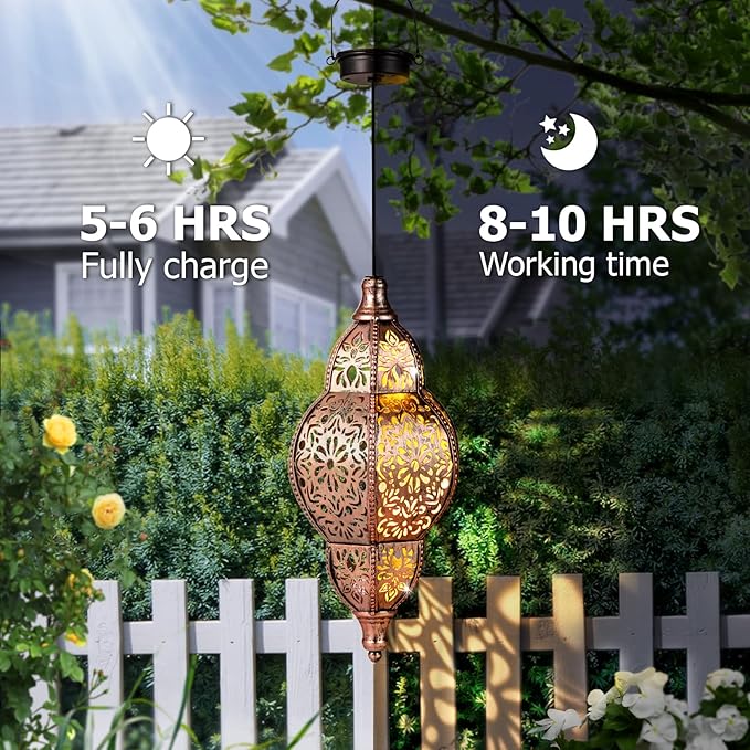 Solar Lanterns Outdoor Waterproof, Hanging Solar Lantern Garden Decor, - Image 5