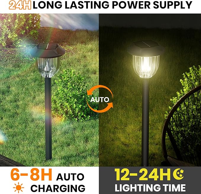 AOSEA Bright 10 Pack Solar Lights Outdoor IP65 Waterproof, LED Solar Lights - Image 6