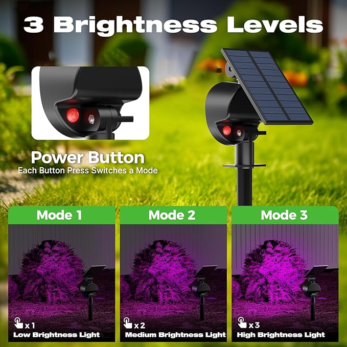 nipify 2 Pack Solar Spot Lights Outdoor Waterproof, Solar Spotlight Light - Image 3